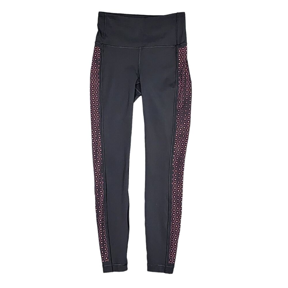Lululemon Leggings Colour Me Quick 7/8 ‎ 25" Black Flash Light Tone Size 4